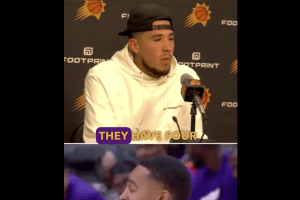 Devin Booker says Warriors players repeat over and over that they have four rings in trash talking