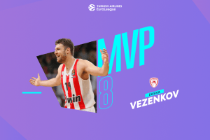 EuroLeague Round 8 MVP: Sasha Vezenkov, Olympiacos Piraeus