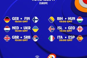 World Cup European Qualifiers, 12 le gare di oggi