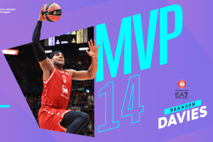 EuroLeague Regular Season – Round 14 MVP: Brandon Davies, EA7 Emporio Armani Milan