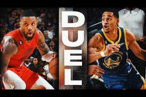 Jordan Poole and Damian Lillard trade buckets
