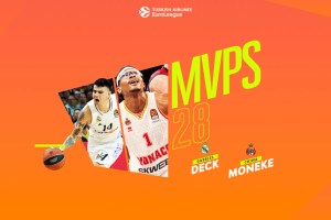 Euroleague Round 28 co-MVPs: Gabriel Deck and Chima Moneke