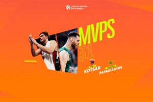 Euroleague Round 31 co-MVP’s: Maik Kotsar and Georgios Papagiannis