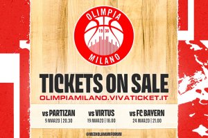 Olimpia Milano, in vendita i biglietti singoli per Partizan, Virtus e Bayern