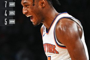 I Knicks passano a Boston dopo due overtime: 38 per Quickley