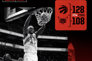 36 di Pascal Siakam, i Raptors prevalgono su Charlotte nel primo atto