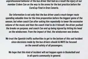 EuroLeague Head Coaches Board on Erdem Can accident: Surprised and shocked