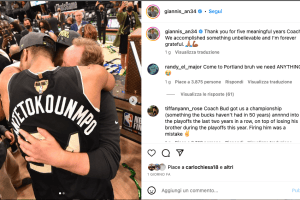 Giannis Antetokounmpo, su Instagram il ringraziamento a Budenholzer