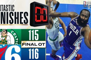 76ers-Celtics, il finale di una gara decisa da James Harden