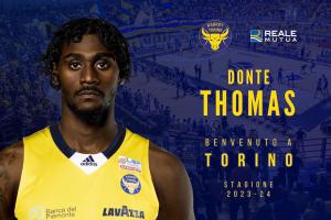 Reale Mutua Torino, accordo con Donte Thomas