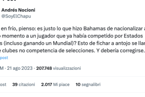 Andres Nocioni: Is it right what the Bahamas did?