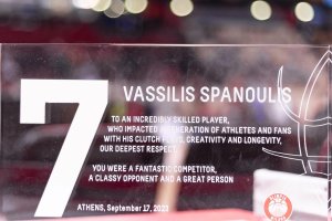L’omaggio dell’Olimpia Milano a Vassilis Spanoulis