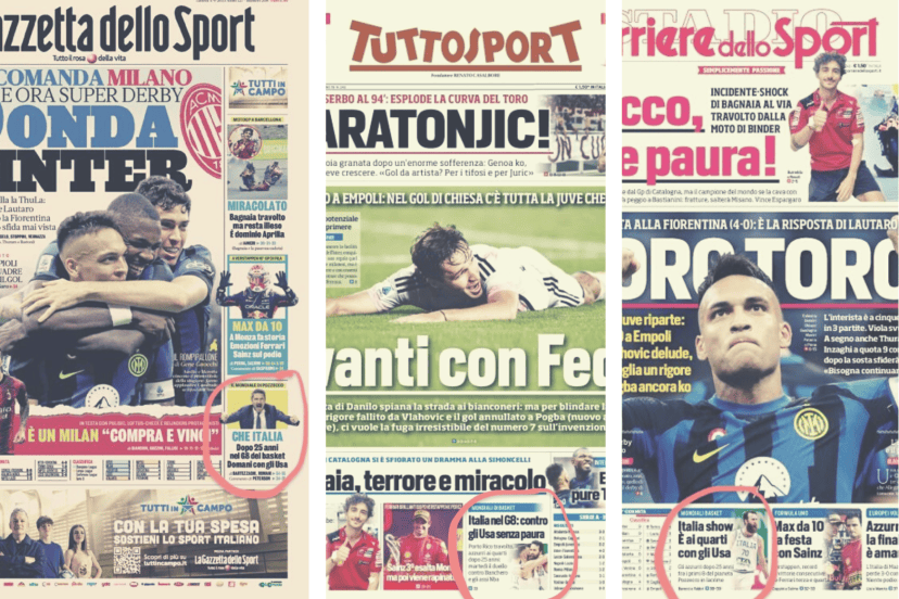 basket prima pagina