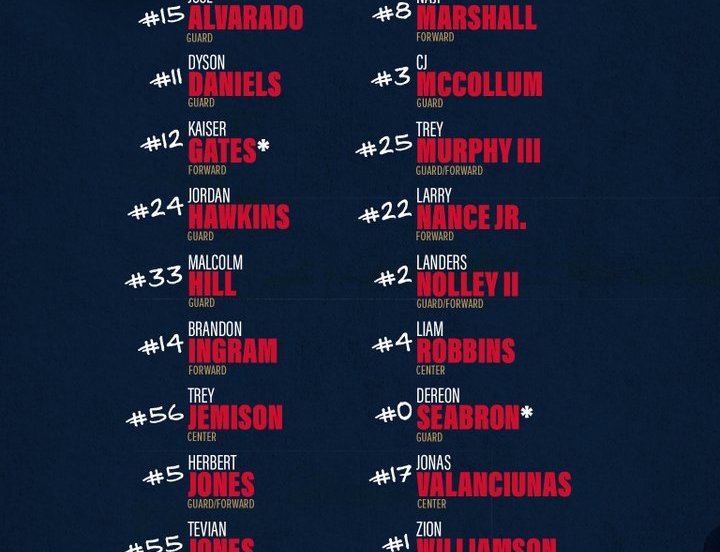 pelicans training camp roster