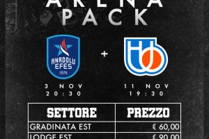 “BACK TO ARENA PACK” | Aperta la biglietteria per le 2 sfide alla Segafredo Arena con Efes e Treviso