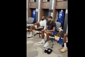 James Harden, prima visita allo spogliatoio dei Clippers