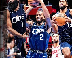 Clippers, il terzetto Harden-Leonard-George segna 73 punti nella vittoria sui Rockets