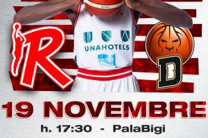 Domenica al PalaBigi arriva Tortona: biancorossi a sostegno della Caritas Reggio Emilia