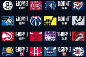 NBA, 9 partite in programma