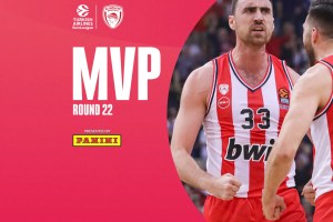 Euroleague: Nikola Milutinov è l’MVP del 22° Round