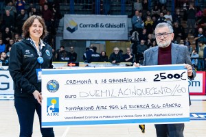 La Vanoli Cremona scende in campo con i colori di Fondazione AIRC