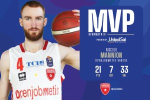 Niccolò Mannion è MVP e The Best Ita della 18ª giornata della Serie A UnipolSai 2023/24