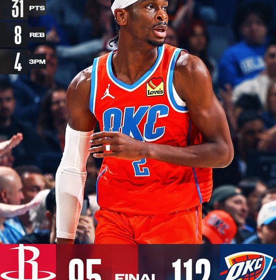 Gilgeous-Alexander ne segna 31, i Thunder battono i Rockets