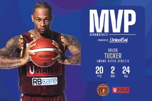 Rayjon Tucker è l’MVP UnipolSai della 20ª giornata di Serie A UnipolSai 2023/24