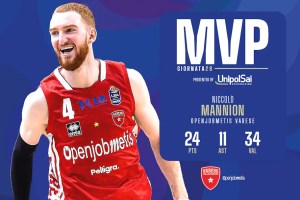Niccolò Mannion è l’MVP UnipolSai e The Best ITA FastWeb della 28ª giornata della Serie A Unipolsai