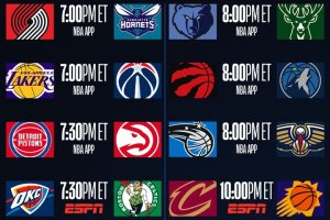 NBA, Celtics-Thunder tra le 9 partite in programma