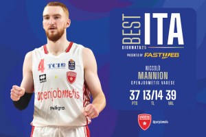 Niccolò Mannion è The Best Ita Fastweb della 25ª giornata della Serie A UnipolSai 2023/24