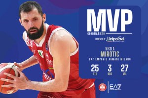 Nikola Mirotic è l’MVP UnipolSai della 30ª giornata della Serie A UnipolSai 2023/24