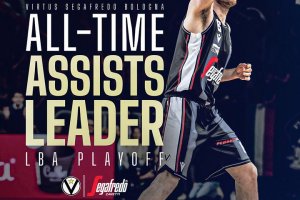 Virtus Bologna, Alessandro Pajola diventa il miglior assist-man di sempre del team nei Playoff