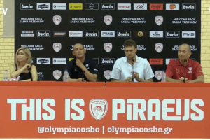 Olympiacos, in corso la conferenza stampa di Sasha Vezenkov