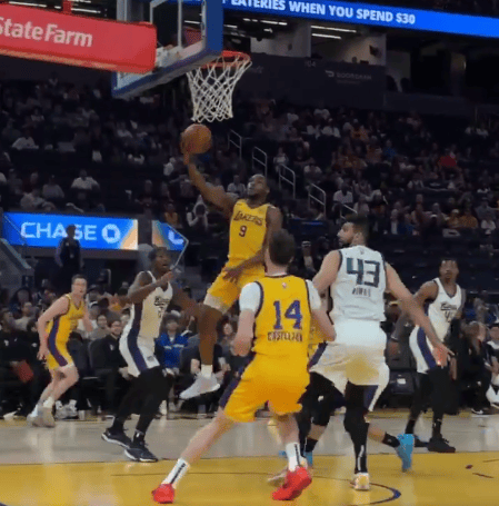 bronny james lakers debutto