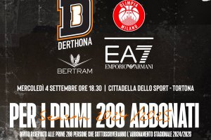 Tortona inaugura la Cittadella dello Sport: con Milano ingresso per i primi 200 abbonati