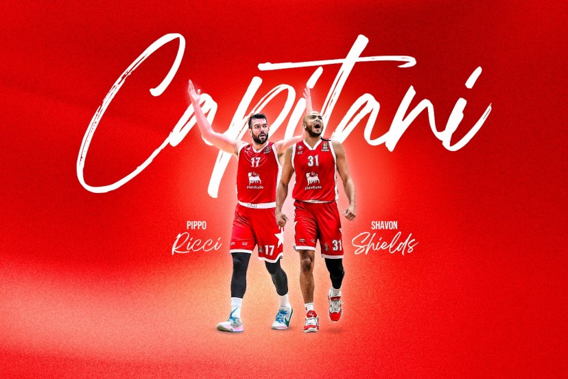 Shavon Shields e Pippo Ricci condivideranno nella stagione 2024/25 i gradi di capitano dell’Olimpia Milano