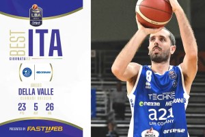 Amedeo Della Valle è il Best ITA Fastweb della 2ª giornata della Serie A Unipol 2024/25
