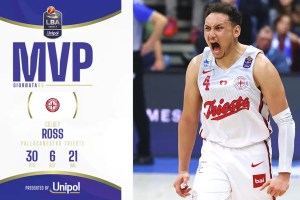 Colbey Ross è l’MVP Unipol della 5ª giornata della Serie A Unipol 2024/25