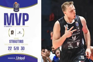 Arturs Strautins è l’MVP Unipol della 6ª giornata della Serie A Unipol 2024/25