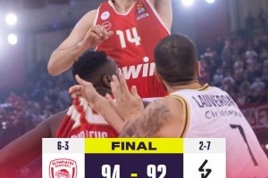 EuroLeague Round 9 | L’Olympiacos soffre ma vince: battuto un ASVEL Villeurbanne che sogna a lungo