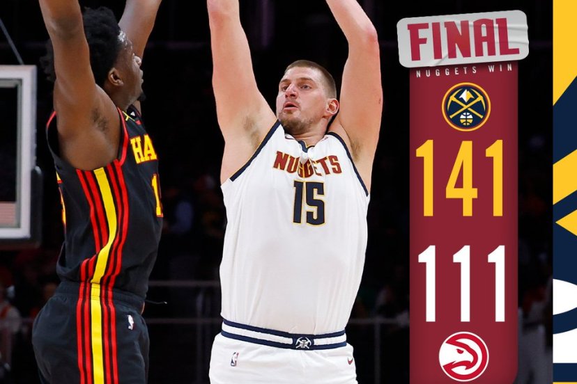 Nikola Jokic domina con 48 punti, 14 rimbalzi e 8 assist, guidando i Denver Nuggets al netto successo per 141-111 sugli Atlanta Hawks