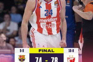 Crvena Zvezda stuns Barcelona 78-74 in a tense finish
