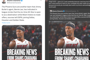 Trade Rumors Turn Ugly: Jimmy Butler’s Agent Slams Shams Charania Over Suns rumours