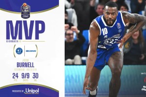 Jason Burnell è l’MVP Unipol Special Olympics della 9a giornata della Serie A Unipol