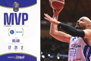 Miro Bilan è l’MVP Unipol della 10ª giornata della Serie A Unipol 2024/25