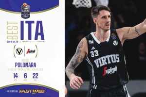 Achille Polonara è Best ITA Fastweb della 16ª giornata della Serie A Unipol 2024/25