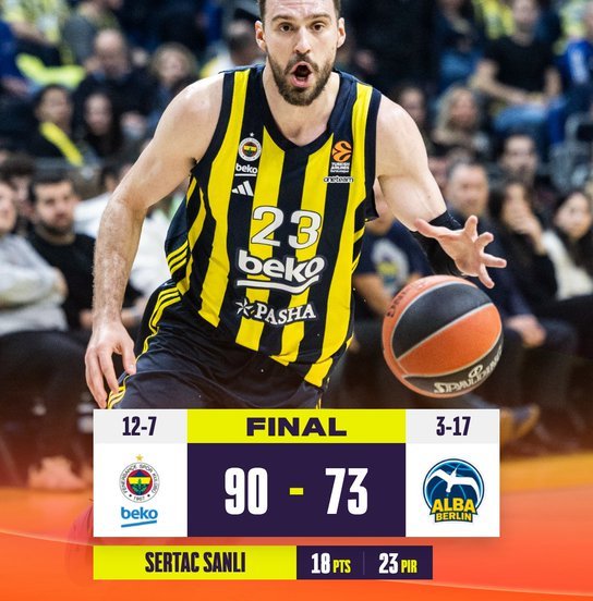 Il Fenerbahçe BEKO ha battuto Alba Berlino 90-73 nella 20ª giornata di EuroLeague, imponendosi con un ultimo quarto decisivo
