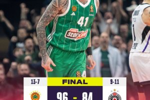 Panathinaikos Secures 96-84 Victory Over Partizan, Nunn Shines with 25 Points