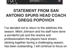 Gregg Popovich: Spero di poter tornare ad allenare in futuro